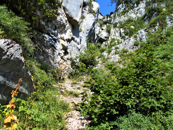 Cheminée du couloir d'éboulis.