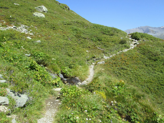 Début du sentier vers le refuge de La Martin