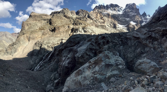 La jonction entre Glacier Noir supérieur et inférieur