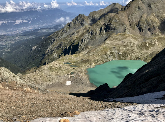 Le bas du couloir Nord descendant du col sous le Pic Couttet