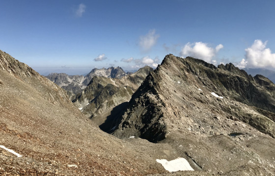 Le col de Comberousse depuis la selle du Puy Gris