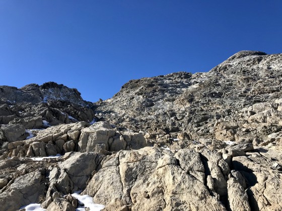 Le couloir de descente sous la cote IGN 2987m