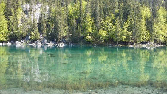 Le lac vert à Servoz