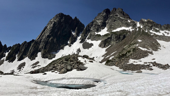 Les Lacs de la Valette sous le Col éponyme et le Pic du Frêne