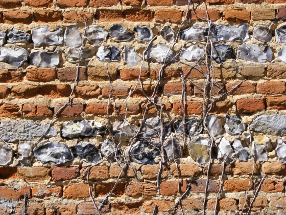 mur de briques et silex