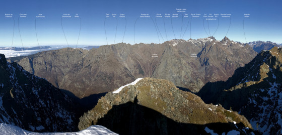 Panorama annoté du Sud de Belledonne