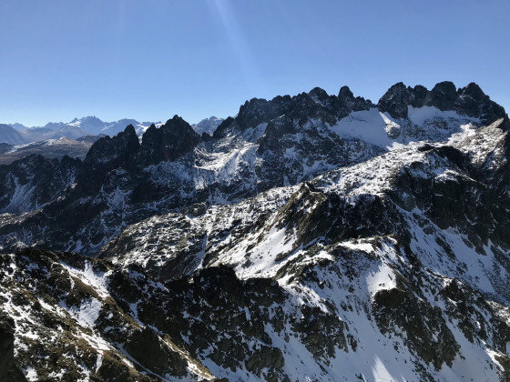 Photo de repérage depuis le sommet (2725m) sous le Bec d'Arguille