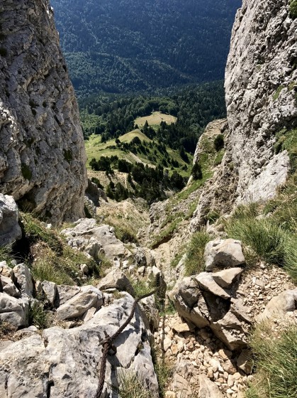 Sortie haute de la Brèche Arnaud