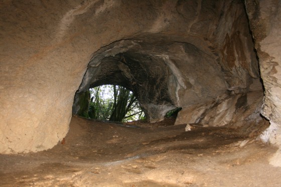 6- Vue de l'intérieur vers le porche de la Crèque Noèle