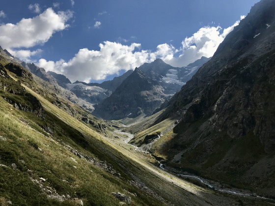 Vue vers le fond du vallon de la Muande