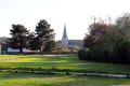 Eglise St-Phalier de Chabris, vue du parking de la plage