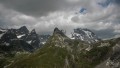 l'aiguille de la Vanoise vue du Moriond , au fond la Grande Casse dans les nuages.