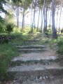 L'escalier aux grandes marches accédant au château de la Ripelle