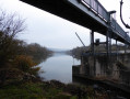 La Meurthe avant le barrage sous la passerelle cyclable de Champigneulles