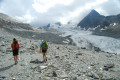 La montée le long du glacier de Gébroulaz