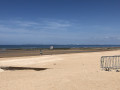 La plage d'Houlgate, la baie de Seine et Le Havre au loin