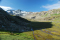 La vallée glaciaire et la Pointe de Méan Martin qui culmine à 3300 m au-dessus