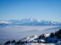 La vue sur le Mont Blanc depuis les Crêtes