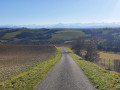 Panorama splendide sur les Pyrénées enneigées