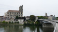 Passerelle et coll&eacute;giale Notre-Dame - Mantes-la-jolie
