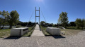 Passerelle sur la Durance, vue du camping, point (1)