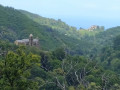 Point de vue sur l'église paroissiale et le hameau de Tribbiolu.