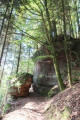 sentier forestier au pied de la roche de la forge