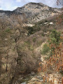 La cascade classée de Vegay depuis le village d'Aiglun