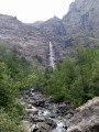 Vue de la cascade de la Pisse depuis le pont