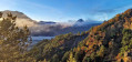 Vue embrumée sur la crête de la scie et la Cita