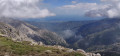 Vue le versant Est, la plaine orientale : vallée duTravo. Ventiseri tout en bas sur le littoral.