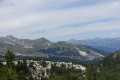 Vue sur Courchevel 1850 depuis le rocher de Villeneuve