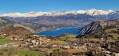 Vue sur La Bréole, le lac et les aiguilles de Chabrières