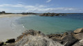 Vue sur la plage de la Grève Blanche