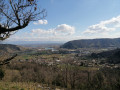 Vue sur la vallée du Rhône, et la confluence entre le Rhône et le Doux