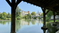 Vue sur le château de Pau et sur le pont du 14 juillet depuis le lavoir