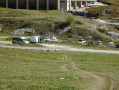 Vue sur le parking du départ (les 3 rochers)